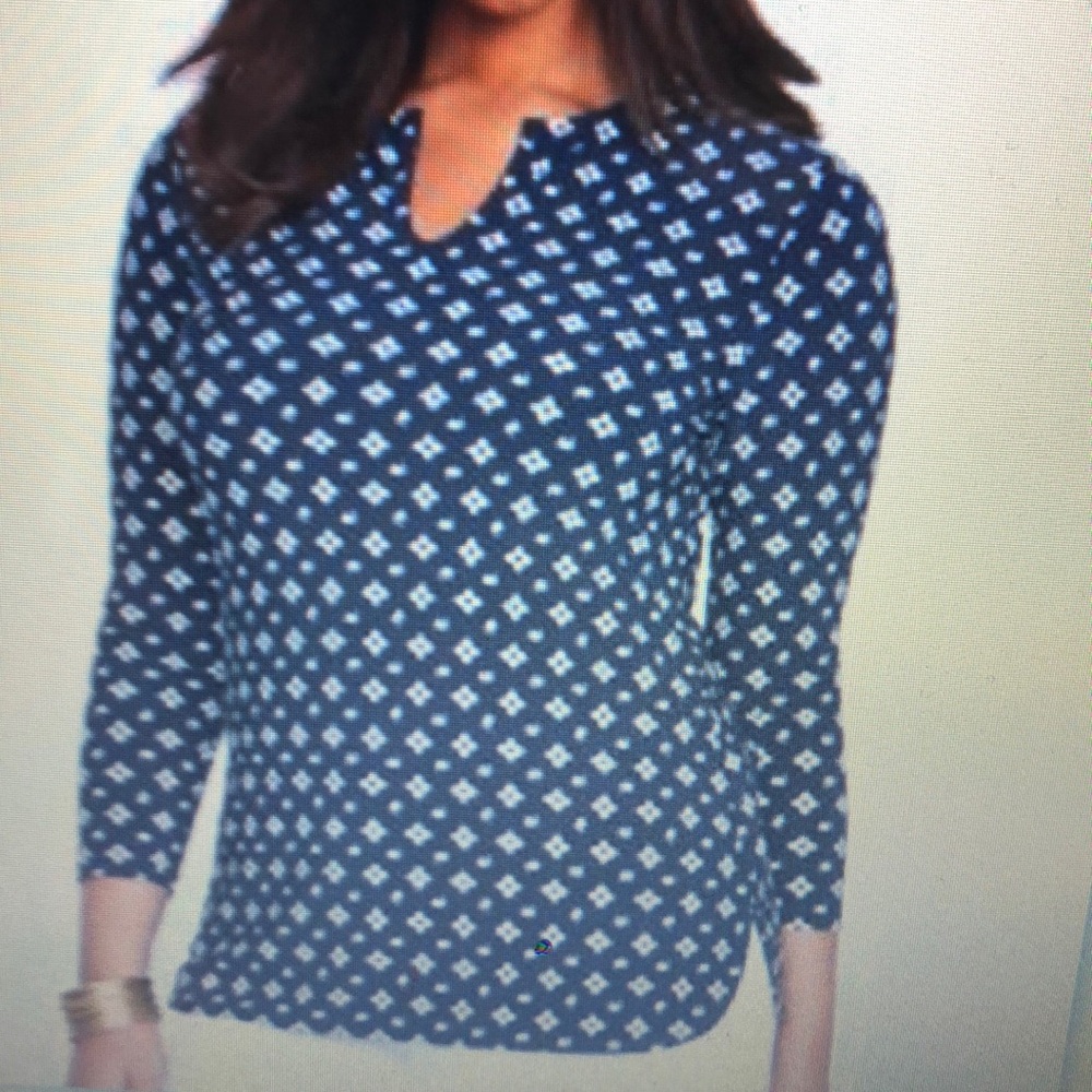 Lauren Ralph Lauren Plus Size Printed Keyhole Top